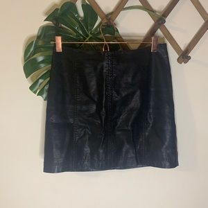 Free People Modern Femme Vegan Leather Mini Skirt
